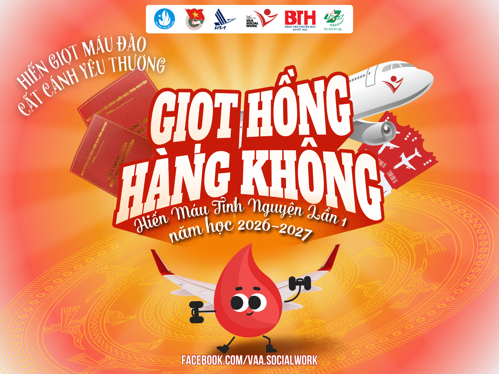 ĐĂNG KÝ HIẾN MÁU "GIỌT HỒNG HÀNG KHÔNG" - CHƯƠNG TRÌNH HIẾN MÁU TÌNH NGUYỆN LẦN I NĂM HỌC 2026 - 2027